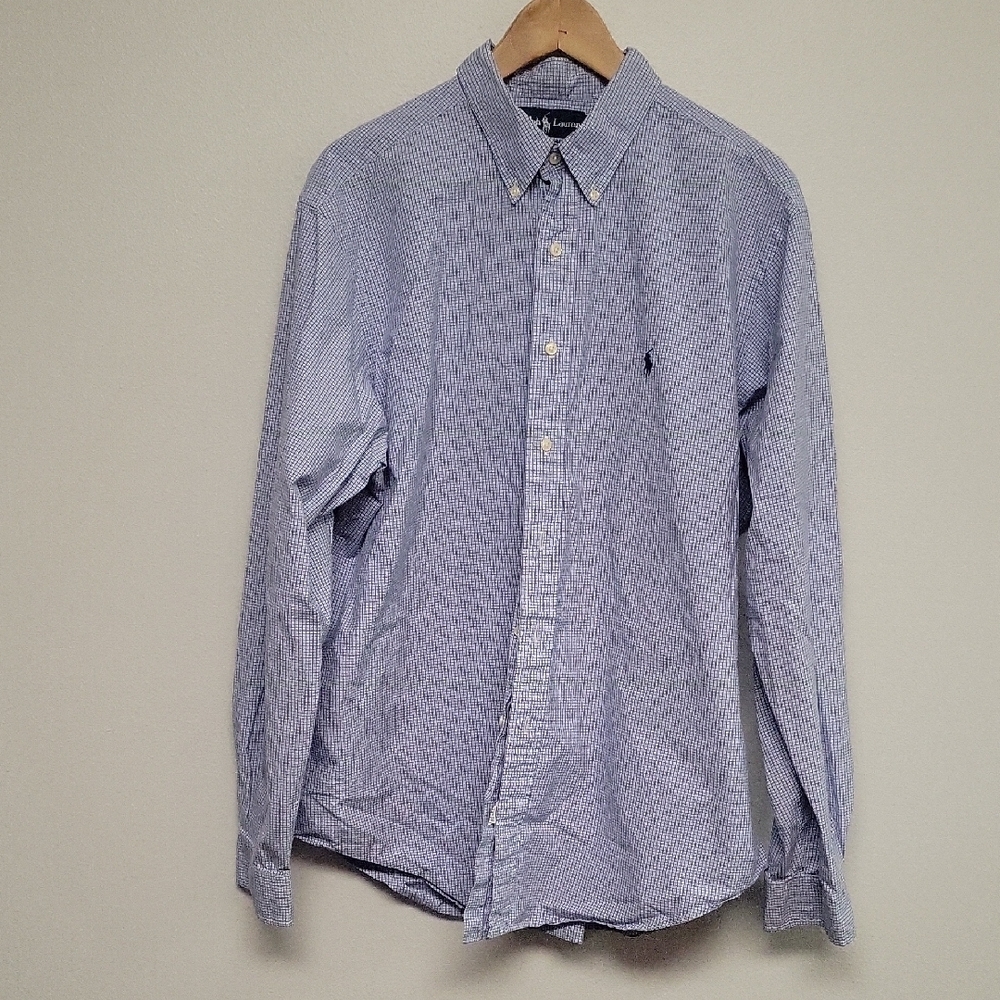 Ralph Lauren Light Blue Micro-check Button-Down Shirt
